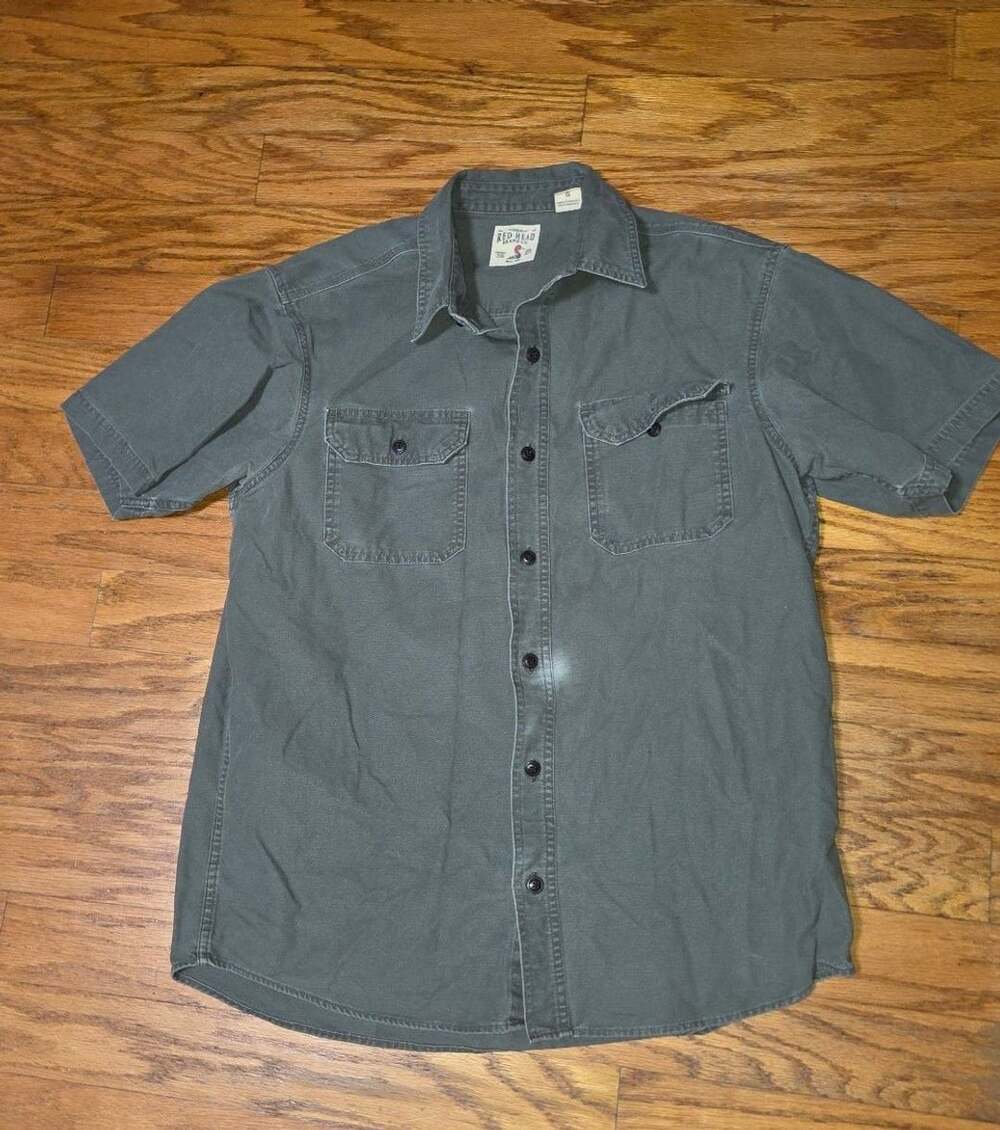 RedHead Brand Co. Men's Olive Green Short Sleeve Button-Down Outdoor Casual